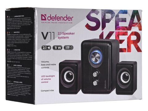 DEFENDER GŁOŚNIKI V11 2.1 11W USB 65111 DEFENDER GŁOŚNIKI V11 2.1 11W USB 65111