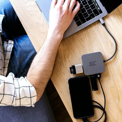 GREEN CELL ADAPTER, PRZEJŚCIÓWKA HUB USB-C 6W1 GREEN CELL ADAPTER, PRZEJŚCIÓWKA HUB USB-C 6W1