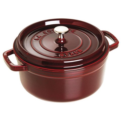Garnek żeliwny okrągły Staub - 5.2 ltr, Grenadynowy Garnek żeliwny okrągły Staub - 5.2 ltr, Grenadynowy