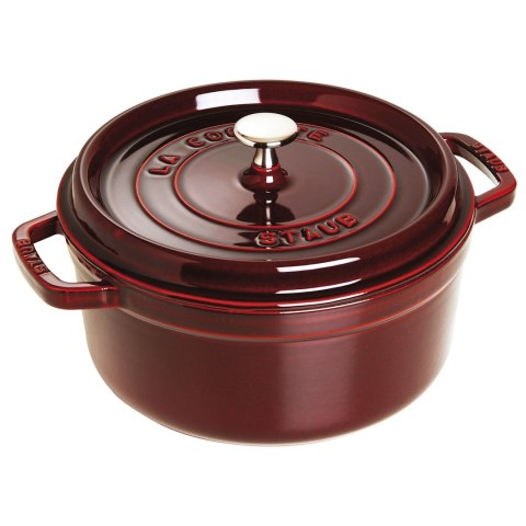 Garnek żeliwny okrągły Staub - 5.2 ltr, Grenadynowy Garnek żeliwny okrągły Staub - 5.2 ltr, Grenadynowy