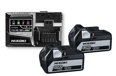 HIKOKI AKUMULATOR BSL1850 x2 5,0Ah +ŁADOWARKA UC18YSL3 HIKOKI AKUMULATOR BSL1850 x2 5,0Ah +ŁADOWARKA UC18YSL3
