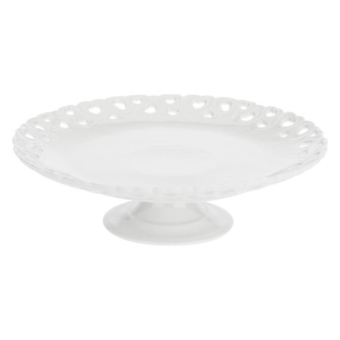 Zdobiona patera do ciasta Valentino - Biały, 26 cm Zdobiona patera do ciasta Valentino - Biały, 26 cm