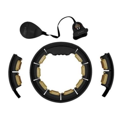 Hula Hop HMS HHM13 z magnesami, obciążeniem i licznikiem czarno-złoty Hula Hop HMS HHM13 z magnesami, obciążeniem i licznikiem czarno-złoty