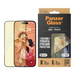 PanzerGlass ™ Eyecare Screen Protection iPhone 15 | Ultra-Wide Fit w. EasyAligner, Apple, Apple - iPhone 15, Dry application, Sh