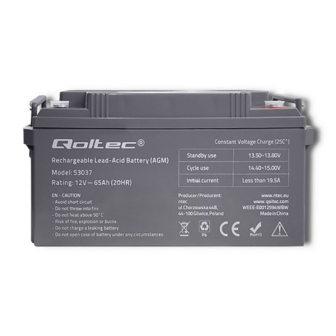 Akumulator bezobsługowy Qoltec 53037 Akumulator bezobsługowy Qoltec 53037