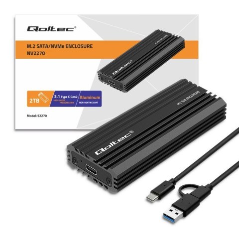 Qoltec Obudowa | kieszeń NV2270 na dysk M.2 SSD | SATA | NVMe | USB-C | 2TB Qoltec Obudowa | kieszeń NV2270 na dysk M.2 SSD | SATA | NVMe | USB-C | 2TB