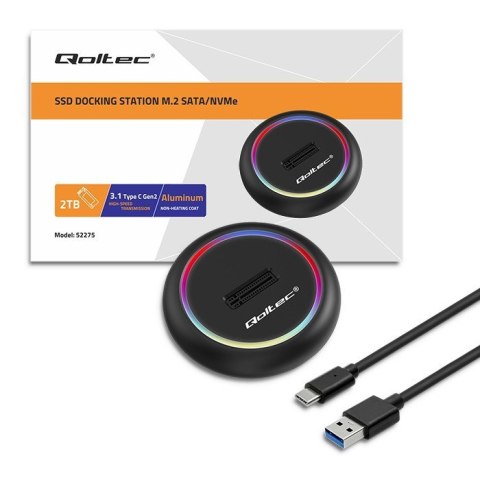 Qoltec Stacja dokująca dysków SSD M.2 | NVMe | SATA | USB-C | 2TB Qoltec Stacja dokująca dysków SSD M.2 | NVMe | SATA | USB-C | 2TB