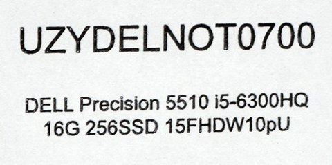 DELL PRECISION 5510 i5-6300HQ 16GB 256GB SSD 15" FHD(M1000M) Win10pro + zasilacz UŻYWANY DELL PRECISION 5510 i5-6300HQ 16GB 256GB SSD 15" FHD(M1000M) Win10pro + zasilacz UŻYWANY