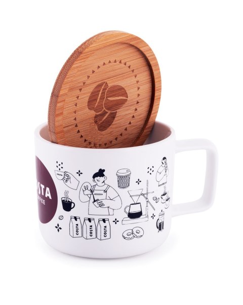 KUBEK CERAMICZNY Z POKRYWKĄ COSTA COFFEE KUBEK CERAMICZNY Z POKRYWKĄ COSTA COFFEE