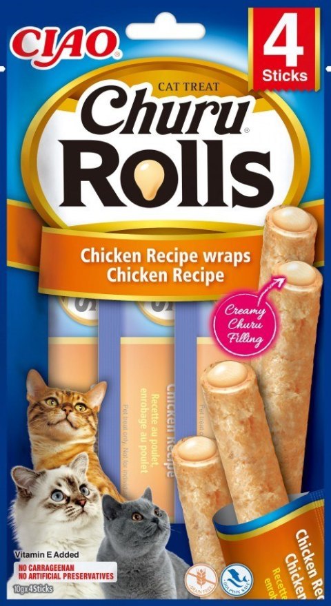 INABA Churu Rolls Kurczak - przysmak dla kota - 4x10 g INABA Churu Rolls Kurczak - przysmak dla kota - 4x10 g