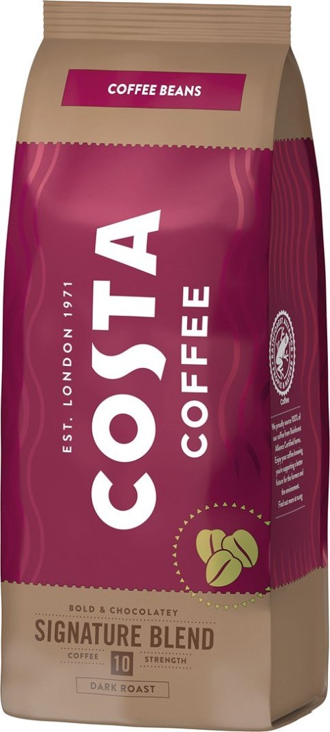 Costa Coffee Signature Dark kawa ziarnista 1kg + KUBEK CERAMICZNY Z POKRYWKĄ COSTA COFFEE Costa Coffee Signature Dark kawa ziarnista 1kg + KUBEK CERAMICZNY Z POKRYWKĄ COSTA COFFEE