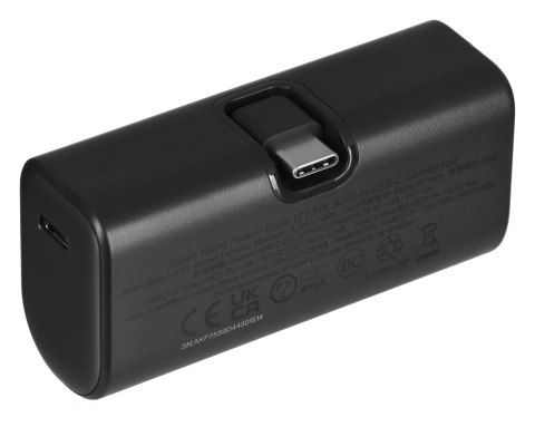 Powerbank Anker Nano 5000mAh 22.5W z wbudowanym złączem USB-C czarny Powerbank Anker Nano 5000mAh 22.5W z wbudowanym złączem USB-C czarny