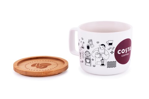 KUBEK CERAMICZNY Z POKRYWKĄ COSTA COFFEE KUBEK CERAMICZNY Z POKRYWKĄ COSTA COFFEE