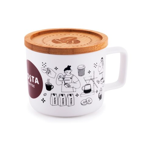 KUBEK CERAMICZNY Z POKRYWKĄ COSTA COFFEE KUBEK CERAMICZNY Z POKRYWKĄ COSTA COFFEE
