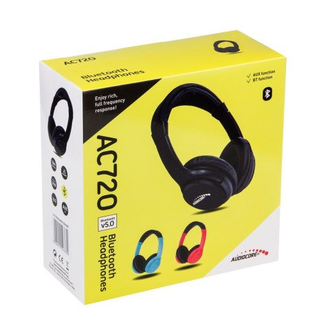 AUDIOCORE BEZPRZEWODOWE SŁUCHAWKI NAUSZNE CZERWONE AC720R (WYPRZEDAŻ) AUDIOCORE BEZPRZEWODOWE SŁUCHAWKI NAUSZNE CZERWONE AC720R (WYPRZEDAŻ)