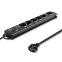 Listwa zasilająca Qoltec 50112 (3m; kolor czarny)