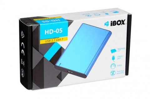 OBUDOWA I-BOX HD-05 ZEW 2,5" USB 3.1 GEN.1 BLUE OBUDOWA I-BOX HD-05 ZEW 2,5" USB 3.1 GEN.1 BLUE