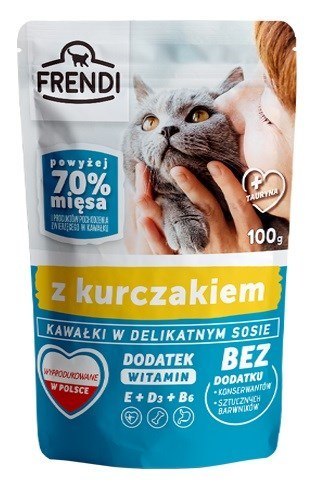 FRENDI Kawałki w sosie z kurczakiem - mokra karma dla kota - 100 g FRENDI Kawałki w sosie z kurczakiem - mokra karma dla kota - 100 g