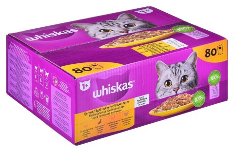WHISKAS Drobiowa uczta w galaretce - mokra karma dla kota - 80x85 g WHISKAS Drobiowa uczta w galaretce - mokra karma dla kota - 80x85 g