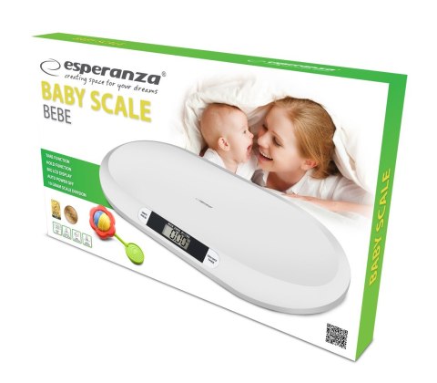 Waga Cyfrowe dla dzieci Esperanza BEBE EBS019 (Elektroniczna; kolor biały) Waga Cyfrowe dla dzieci Esperanza BEBE EBS019 (Elektroniczna; kolor biały)