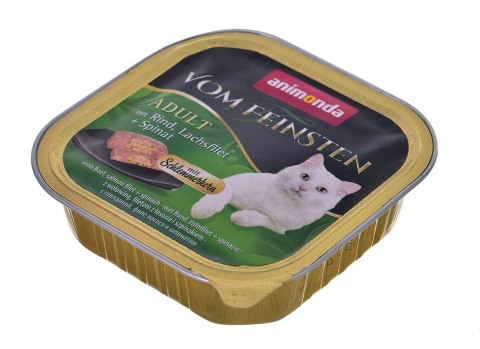ANIMONDA Vom Feinsten Classic Cat wołowina, łosoś szpinak - mokra karma dla kota - 100g ANIMONDA Vom Feinsten Classic Cat wołowina, łosoś szpinak - mokra karma dla kota - 100g