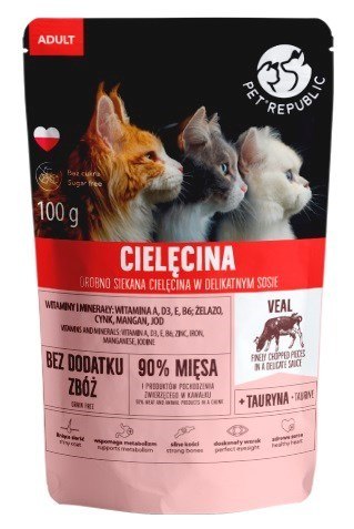 PET REPUBLIC Adult Cielęcina drobno siekana - mokra karma dla kota - 100 g PET REPUBLIC Adult Cielęcina drobno siekana - mokra karma dla kota - 100 g