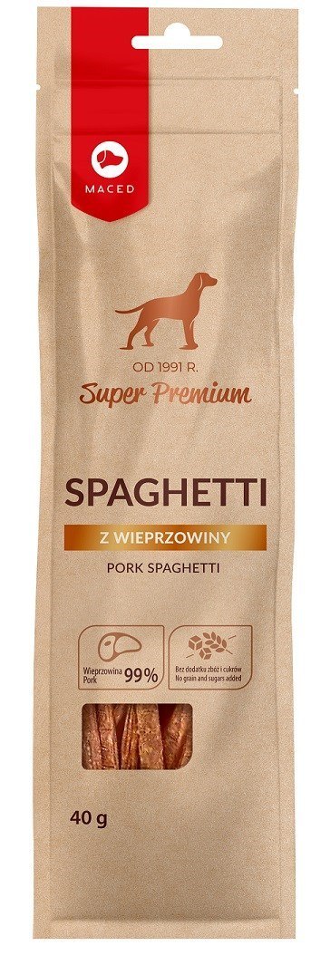 MACED Spaghetti z wieprzowiną przysmak dla psa- 40g MACED Spaghetti z wieprzowiną przysmak dla psa- 40g