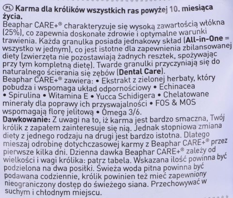 Beaphar Care+ karma dla królika 0,7KG Beaphar Care+ karma dla królika 0,7KG