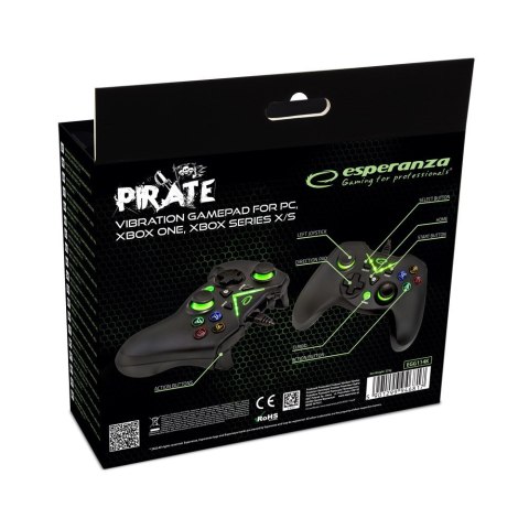 ESPERANZA GAMEPAD PC/XBOX ONE/XBOX SERIES X/S USB PIRATE EGG114K ESPERANZA GAMEPAD PC/XBOX ONE/XBOX SERIES X/S USB PIRATE EGG114K
