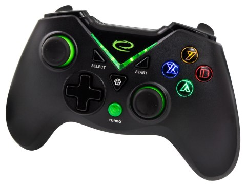 Gamepad bezprzewodowy Esperanza EGG112K (PC, PS3, Xbox One; kolor czarny, kolor zielony) Gamepad bezprzewodowy Esperanza EGG112K (PC, PS3, Xbox One; kolor czarny, kolor zielony)