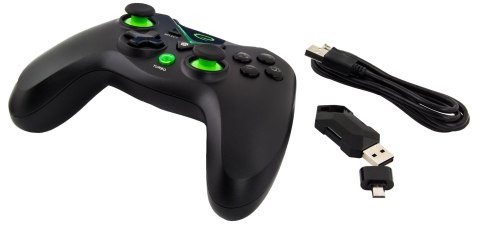 Gamepad bezprzewodowy Esperanza EGG112K (PC, PS3, Xbox One; kolor czarny, kolor zielony) Gamepad bezprzewodowy Esperanza EGG112K (PC, PS3, Xbox One; kolor czarny, kolor zielony)