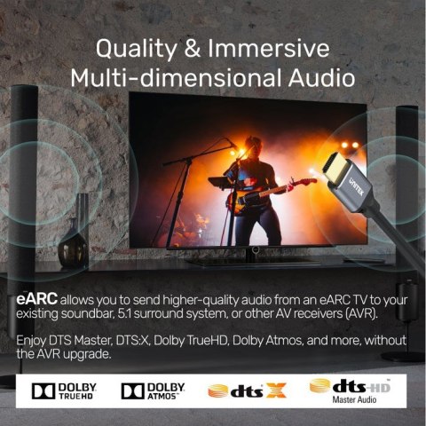 UNITEK KABEL HDMI 2.1, 8K 60HZ, 4K 120HZ, 5M,C140W UNITEK KABEL HDMI 2.1, 8K 60HZ, 4K 120HZ, 5M,C140W