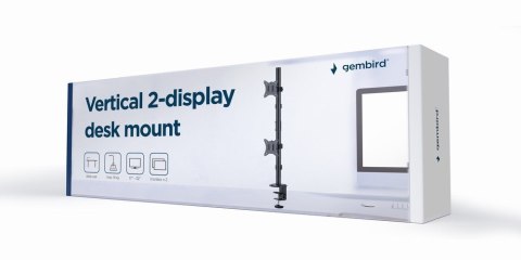 GEMBIRD BIURKOWE REGULOWANE RAMIĘ/UCHWYT NA 2 MONITORY 17-32, VESA 100X100MM, DO 9 KG GEMBIRD BIURKOWE REGULOWANE RAMIĘ/UCHWYT NA 2 MONITORY 17-32, VESA 100X100MM, DO 9 KG