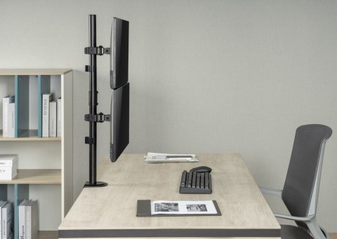 GEMBIRD BIURKOWE REGULOWANE RAMIĘ/UCHWYT NA 2 MONITORY 17-32, VESA 100X100MM, DO 9 KG GEMBIRD BIURKOWE REGULOWANE RAMIĘ/UCHWYT NA 2 MONITORY 17-32, VESA 100X100MM, DO 9 KG