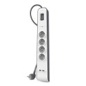 Listwa zasilająca Belkin Power Surge 4-PORT + 2xUSB-A 2.4A 525J Grey/White