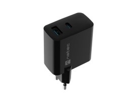 NATEC ŁADOWARKA NATEC RIBERA GAN 1X USB-A + 1X USB-C 65W CZARNA NUC-2145