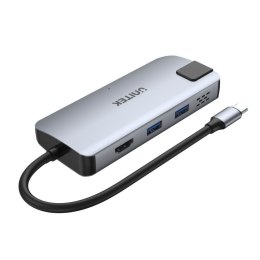 UNITEK HUB USB-C 2X USB-A,HDMI 2.0, RJ-45,PD 100W