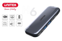 UNITEK HUB USB-C STORAGE M.2, HDMI, USB-C PD 100W,