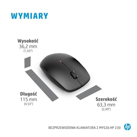 Zestaw klawiatura + mysz HP 230 Wireless Mouse and Keyboard Combo bezprzewodowe białe 3L1F0AA Zestaw klawiatura + mysz HP 230 Wireless Mouse and Keyboard Combo bezprzewodowe białe 3L1F0AA