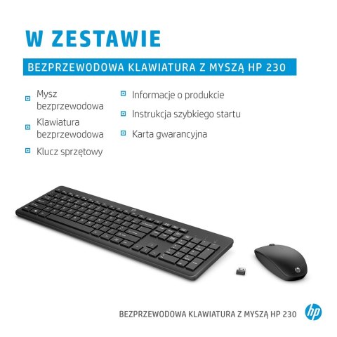 Zestaw klawiatura + mysz HP 230 Wireless Mouse and Keyboard Combo bezprzewodowe białe 3L1F0AA Zestaw klawiatura + mysz HP 230 Wireless Mouse and Keyboard Combo bezprzewodowe białe 3L1F0AA