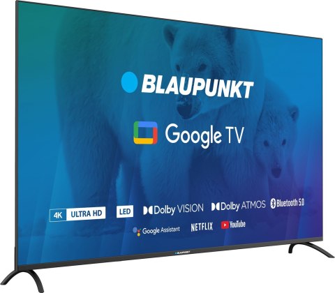 TV 65" Blaupunkt 65UBG6000S 4K Ultra HD LED, GoogleTV, Dolby Atmos, WiFi 2,4-5GHz, BT, czarny TV 65" Blaupunkt 65UBG6000S 4K Ultra HD LED, GoogleTV, Dolby Atmos, WiFi 2,4-5GHz, BT, czarny