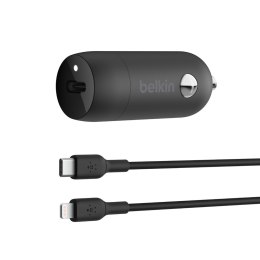 BELKIN ŁADOWARKA SAMOCHODOWA 30W USB-C, PD, PPS, CZARNA + KABEL LIGHTNING