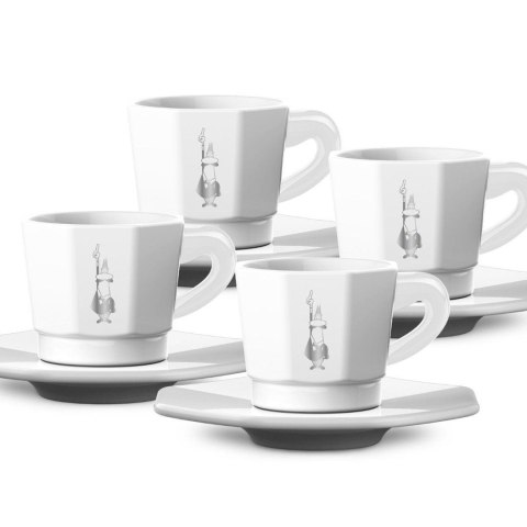 Bialetti Zestaw 4 filiżanek z podstawką - Biały (4 sztuki) Bialetti Zestaw 4 filiżanek z podstawką - Biały (4 sztuki)