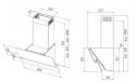 Okap kominowy AKPO WK-4 Balance 60 Biały (600mm; front białe szkło stal nierdzewna) (WYPRZEDAŻ)