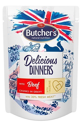 Butcher's Delicious Dinners Cat - mokra karma dla kota - wołowina w sosie - saszetka 100 g Butcher's Delicious Dinners Cat - mokra karma dla kota - wołowina w sosie - saszetka 100 g