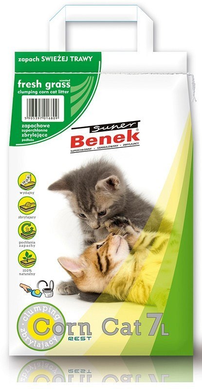 CERTECH Super Benek Corn Cat świeża trawa - żwirek kukurydziany zbrylający 7l (WYPRZEDAŻ) CERTECH Super Benek Corn Cat świeża trawa - żwirek kukurydziany zbrylający 7l (WYPRZEDAŻ)