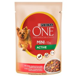 Purina ONE Mini ACTIVE wołowina z ziemniakami i marchewką w sosie - mokra karma dla psa - 100 g