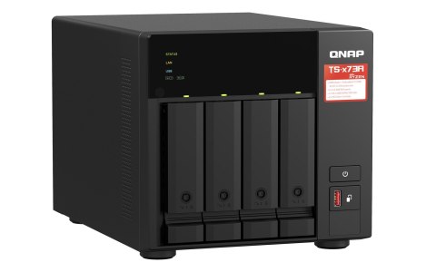 Qnap TS-473A-SW5T, Tower, 3.5" SATA, AMD Ryzen V1500B 4C/8T, 8GB DDR4 (Max. 64GB), 2 x 2.5GbE, optional 10GbE, Single PSU, 250W Qnap TS-473A-SW5T, Tower, 3.5" SATA, AMD Ryzen V1500B 4C/8T, 8GB DDR4 (Max. 64GB), 2 x 2.5GbE, optional 10GbE, Single PSU, 250W