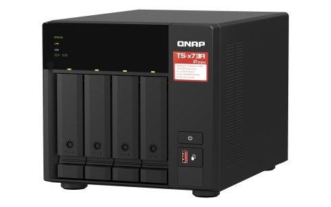 Qnap TS-473A-SW5T, Tower, 3.5" SATA, AMD Ryzen V1500B 4C/8T, 8GB DDR4 (Max. 64GB), 2 x 2.5GbE, optional 10GbE, Single PSU, 250W Qnap TS-473A-SW5T, Tower, 3.5" SATA, AMD Ryzen V1500B 4C/8T, 8GB DDR4 (Max. 64GB), 2 x 2.5GbE, optional 10GbE, Single PSU, 250W