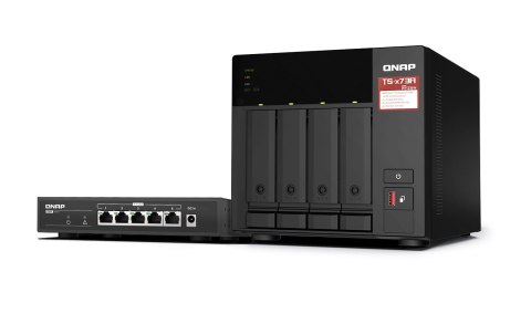 Qnap TS-473A-SW5T, Tower, 3.5" SATA, AMD Ryzen V1500B 4C/8T, 8GB DDR4 (Max. 64GB), 2 x 2.5GbE, optional 10GbE, Single PSU, 250W Qnap TS-473A-SW5T, Tower, 3.5" SATA, AMD Ryzen V1500B 4C/8T, 8GB DDR4 (Max. 64GB), 2 x 2.5GbE, optional 10GbE, Single PSU, 250W